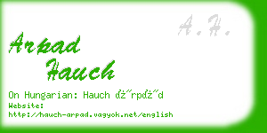 arpad hauch business card